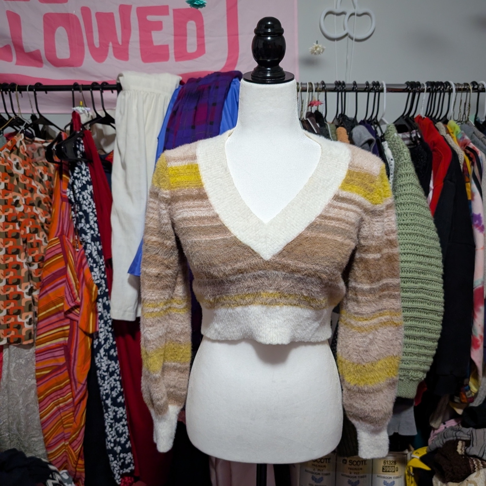 *Sold*Sunday Best Multicolor V-Neck Sweater - Picture 2 of 4